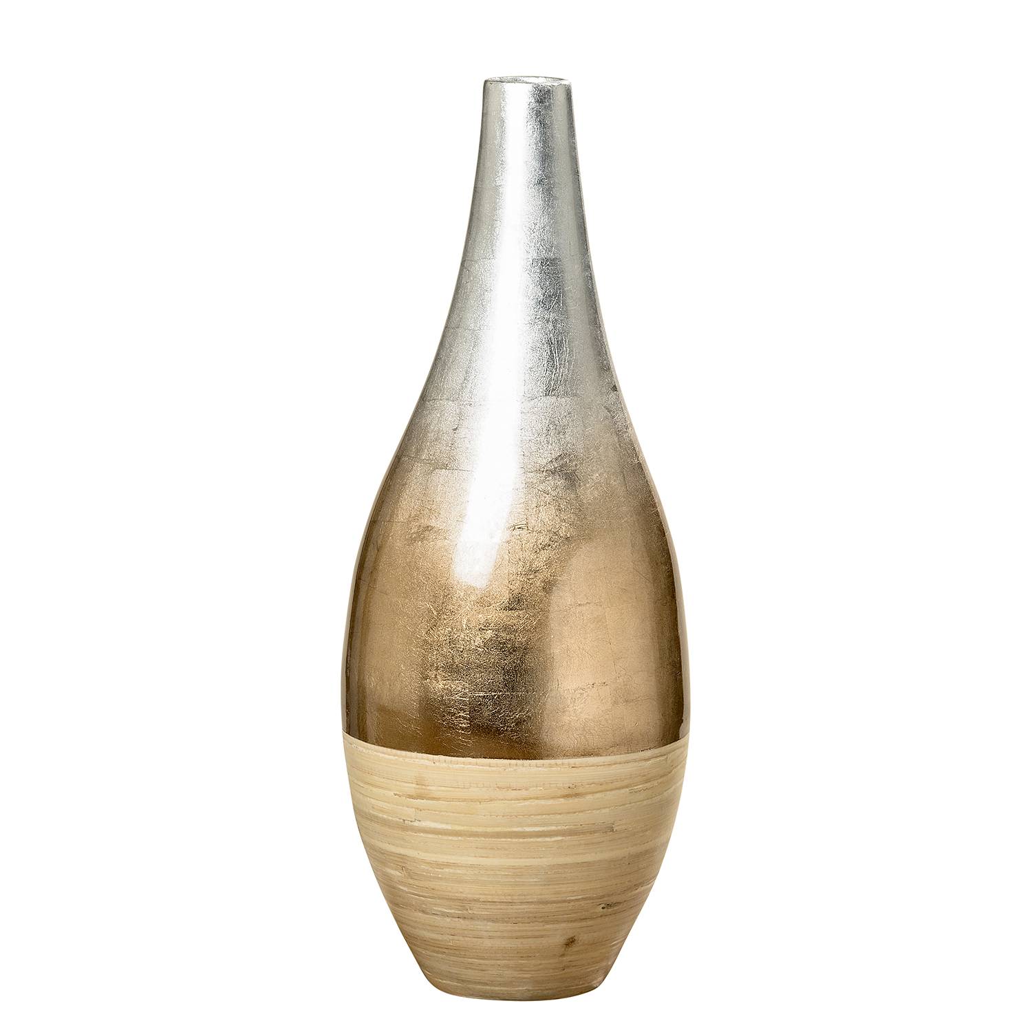 Vase Libby - Aluminium / Bambus - Silber / Bambus, Boltze