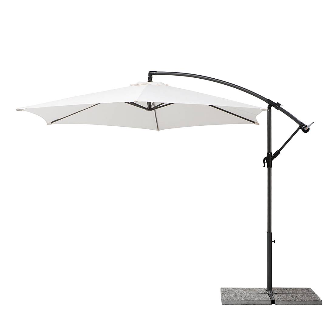 Sonnenschirm Venus 300 (Inkl. Plattenständer) - Stahl/Polyester - Anthrazit/Natur, Schneider Schirme