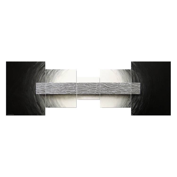 Wandbild Silberbarren - 100% handgemalt - 70 x 210 cm, Wandbilder XXL