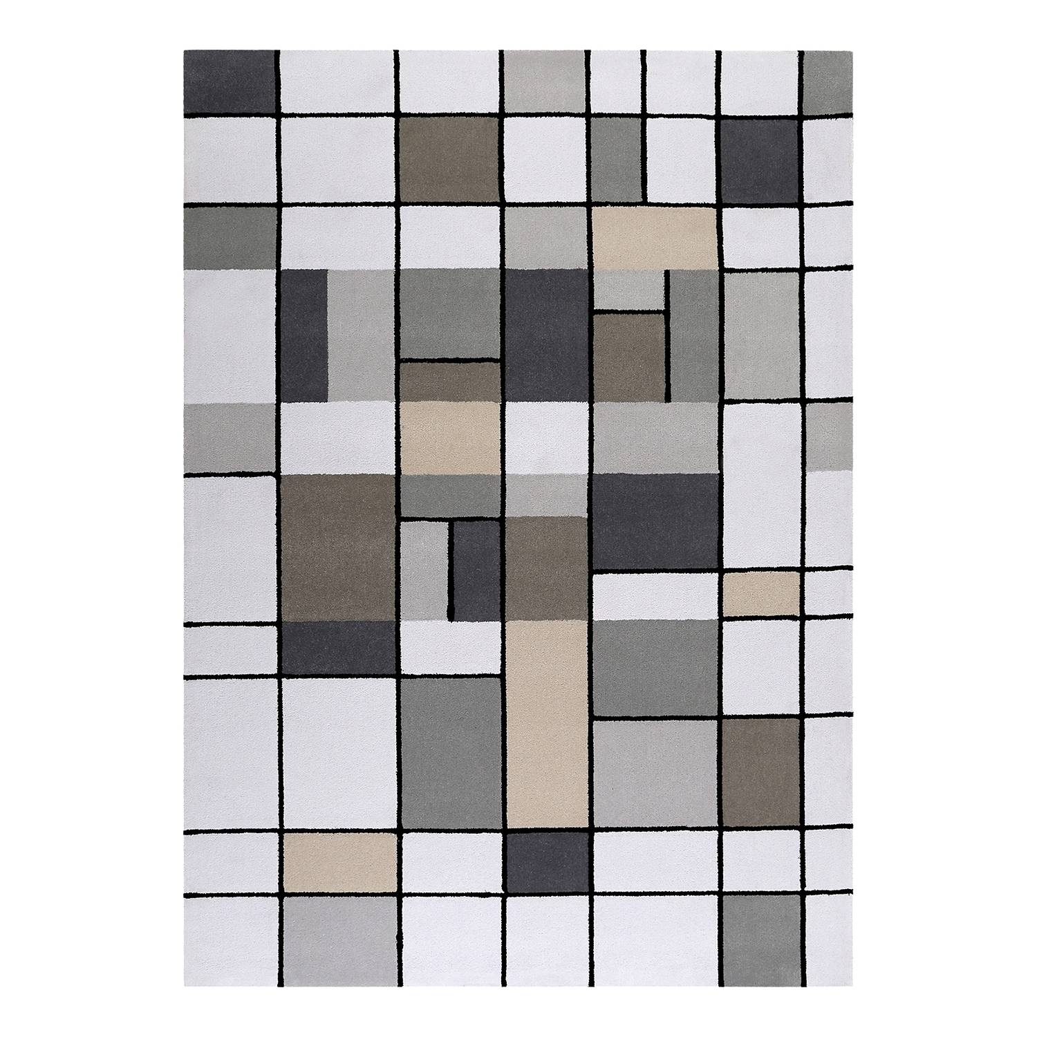 Teppich Buttons (handgetuftet) - Schurwolle - Lichtgrau - 200 x 300 cm, Esprit