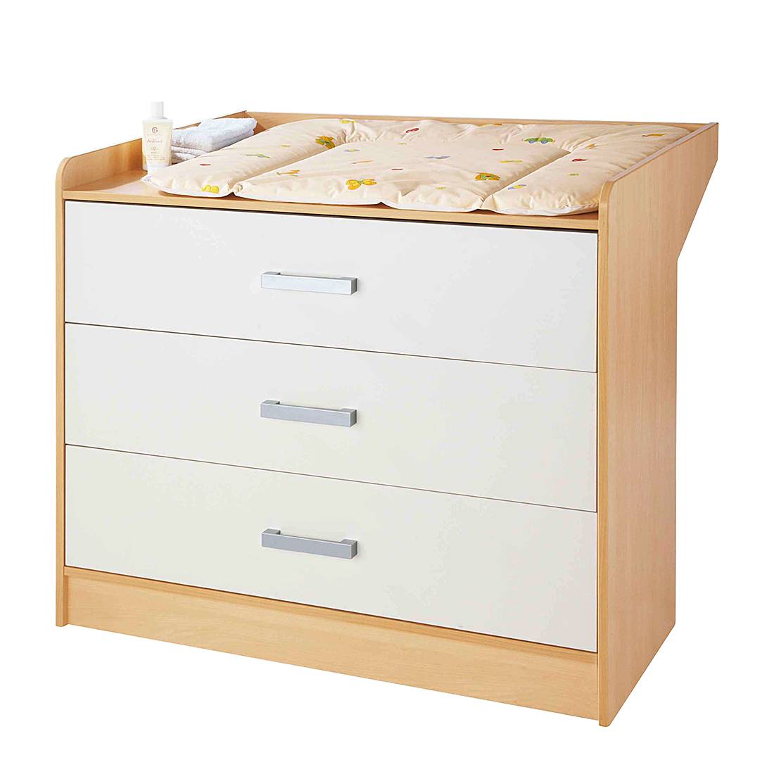 Verschoningscommode Florian esdoornhout crèmewit_ Pinolino