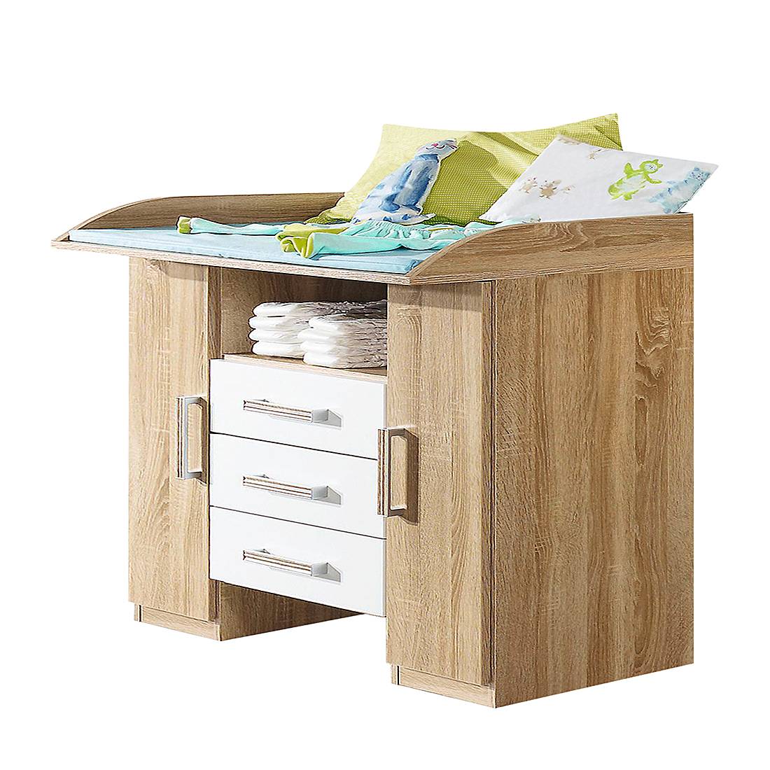 Verschoningscommode Samira eikenhouten look alpinewit losstaand_ Rauch Packs