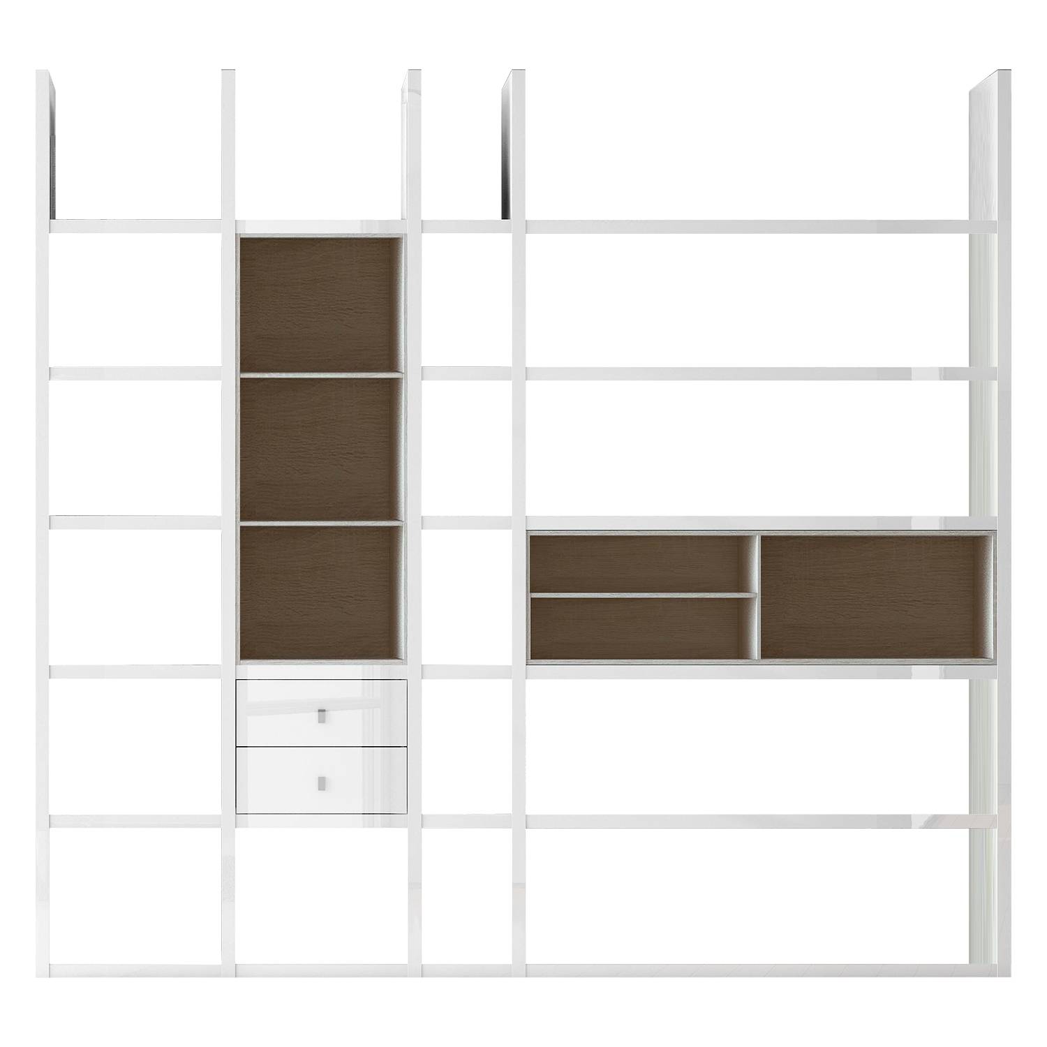 Etagère XL Emporior IIl.B - Blanc / Imitation chêne de Sonoma - Sans éclairage - Blanc brillant / Im