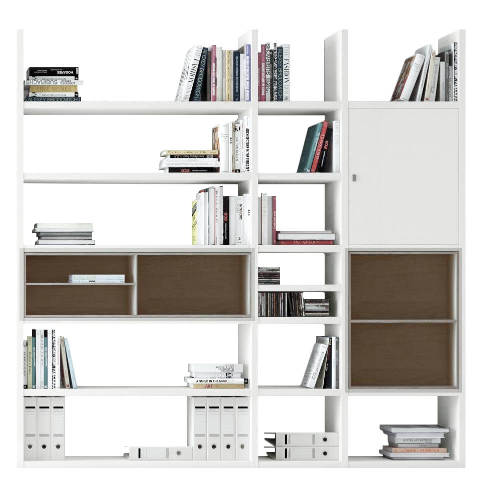 Etagère XL Emporior lV - Blanc / Imitation chêne de Sonoma - Sans éclairage - Blanc / Imitation chên